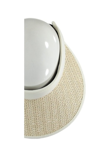 Uv Korumalı 50 Faktör Kadın Hasır Vizör Şapka Örgü Tasarım Vizör Krem