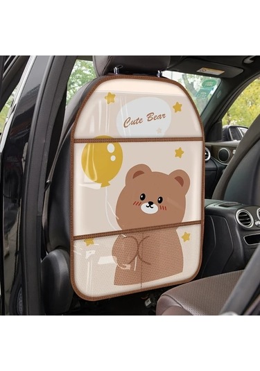 Dashanshop Balon Ayı Türevli Tablet Tutuculu Ve Sakluz Cepli Pu Deri Koltuk Koruyucu