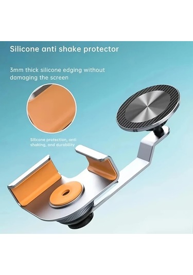 Honeybeeshop A Alüminyum Alaşımlı Manyetik Araba Tutucu 360 Döner Tesla Model 3 Y Highland Telefon Tutucu Araç Aksesuarı