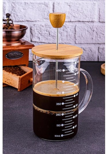 Kapris Leonardo Isıya Dayanıklı French Press 700 Ml B5570 Ahşap - Şeffaf