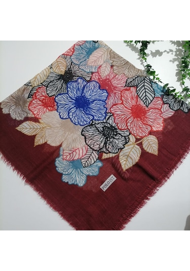 Poloist Flamlı Pamuklu Eşarp Ms752 Çok Renkli