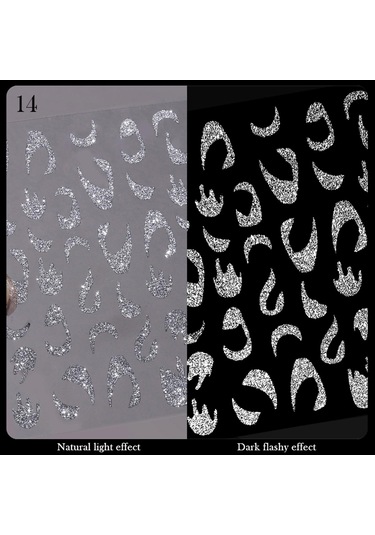 3d Reflektif Efekt Nail Art Sticker Model - 14 55881- 14