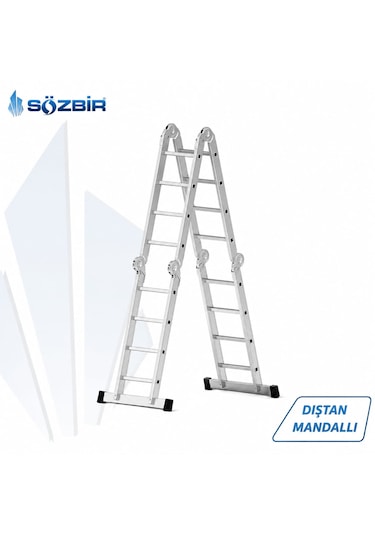 Sözbir 4 4 Toplamda 16 Basamaklı Akrobat Merdiven 1.2 Mm