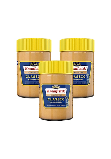 Gold Fıstık Ezmesi Classic Şekersiz 340 Gr X 3 Adet