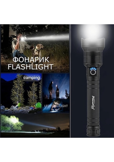 Xuweiwei Alonefire 4000 Lümen Zoomlu H007 Batarya Yok Usb Şarj Edilebilir Led Fener Kamp Yürüyüş Taktik 18650 26650 Pil Altın