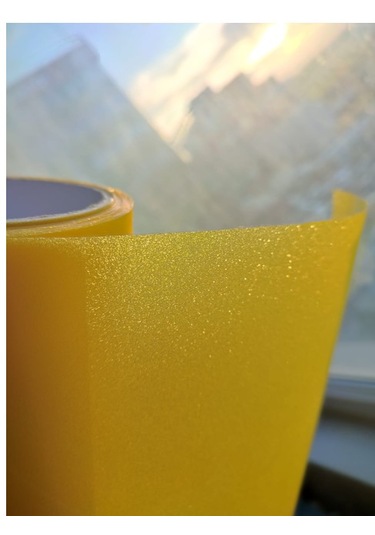 Parlak Simli Görünüm Sarı Renk Yapışkanlı Folyo 30 Cm 1 Metre