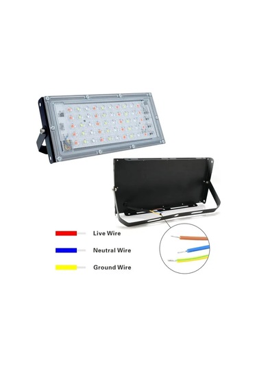 Yaozixa Rgb Led Projeksiyon Lambası 50w Dış Mekan Aydınlatması Kumanda Kontrollü 220-240v Toz Ve Nem Koruma RGB