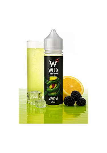 Venom - Premium Aroma 50ml - Enerji İçeceği, Ekşi, Karadut - Likit Tatlandırıcı