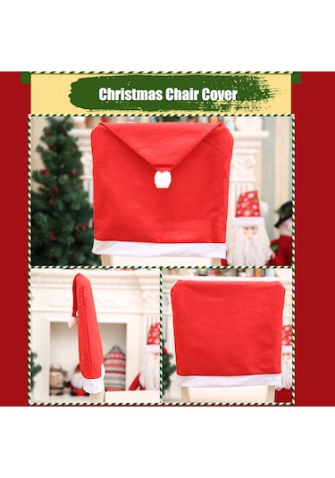 Noel Sandalye Örtüsü Dokumasız Noel Dekorasyonu Sandalye Koruma