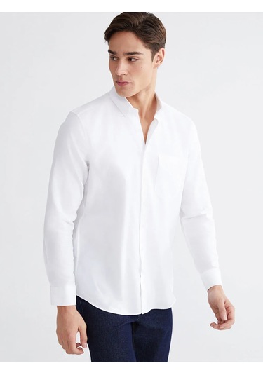 Lc Waikiki Beyaz Regular Fit Gabardin Erkek Gömlek