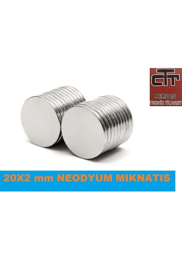 Neodyum Mıknatıs-20X2 Mm Yuvarlak Güçlü