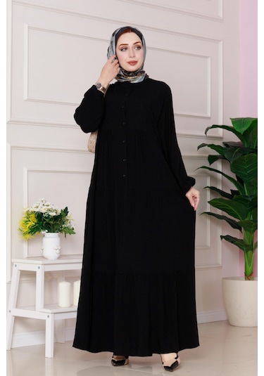 Robalı Azra Elbise-siyah-4806 Siyah