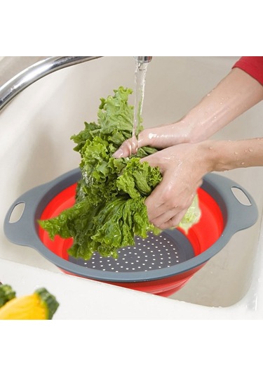 Periboia Silikon Hazneli Katlanabilir Süzgeç Karışık Renkli