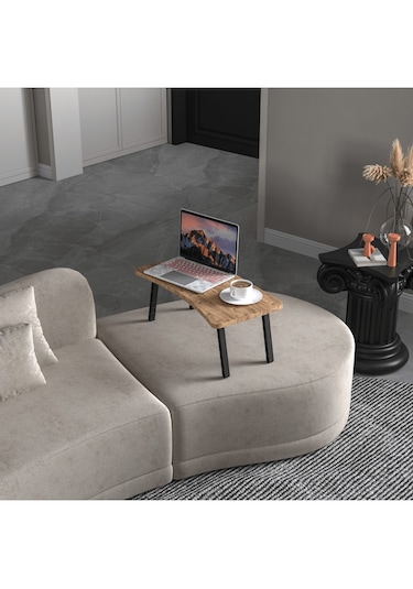 Alpa Ev Mobilya Katlanabilir Laptop Sehpası, Taşınabilir Katlanır Masa, Kahvaltı Ve Çalışma Masası Atlantik Çam