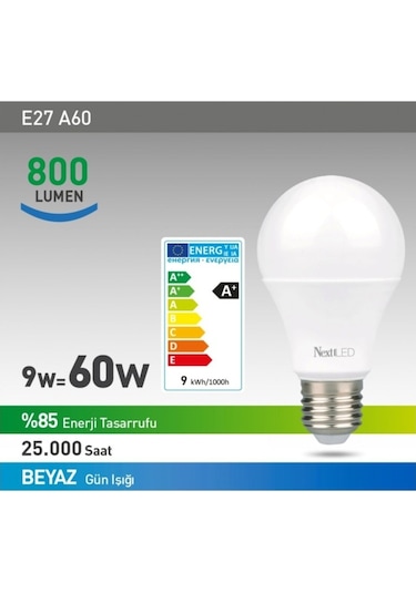 Next Led 9 Watt Led Ampul Beyaz Işık 10Lu Economic Paket