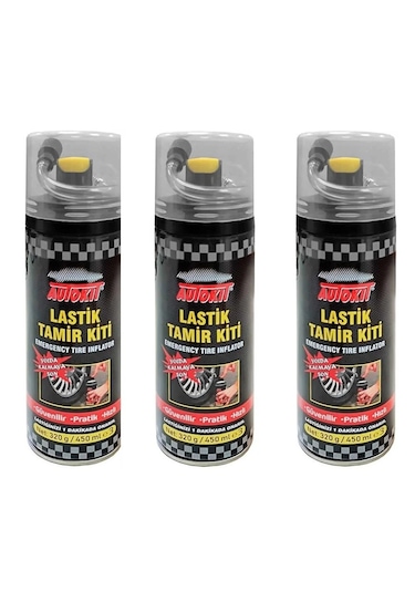 Autokit Lastik Tamir Köpüğü Sprey Kiti 3 X 450 Ml