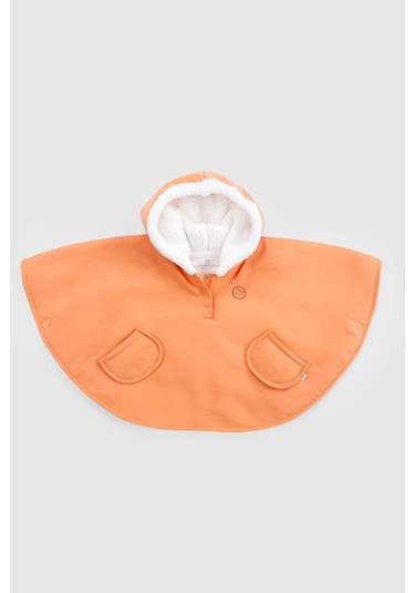 Su Geçirmez Bebek Panço Turuncu Yağmurluk Turuncu