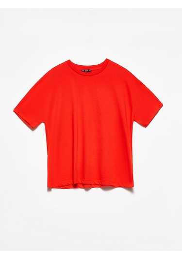 Kadın Kırmızı Basic T-shirt Kırmızı