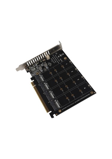Xiyyadms Ph44 Pcıe X16 Adaptör Kartı - 4 M.2 Nvme Ssd Portu, 4x32gbps Hız, Pcıe 3.0/4.0 Desteği, Led Gösterge, Sabit Pcb Yapısı