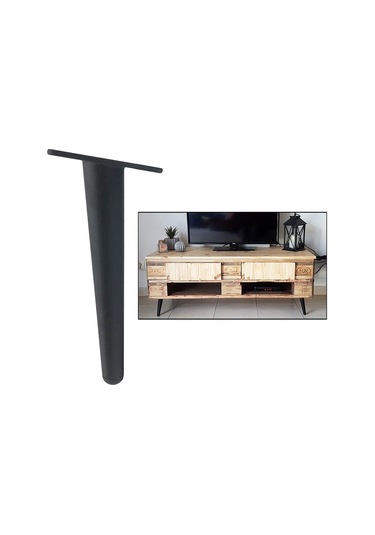 Suntek Demir Koltuk Ayak Değiştirme Eğimli Ayak Siyah 20cm