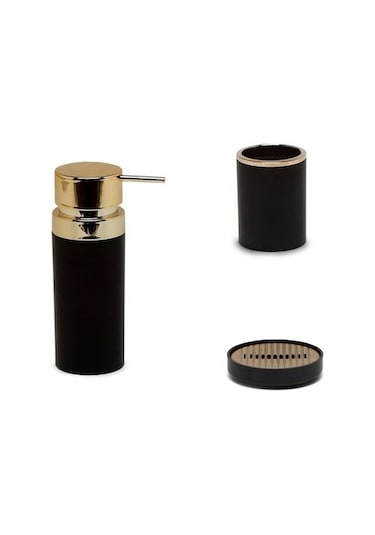 Primanova Lenox 3 Parça Siyah Altın Çerçeveli