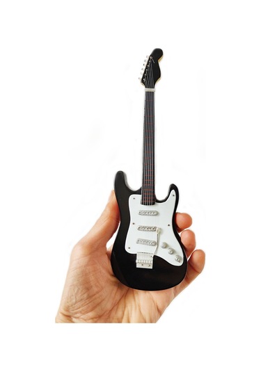 El Yapımı 1/4 Ölçek Minyatür Elektro Gitar Stratocaster St.black