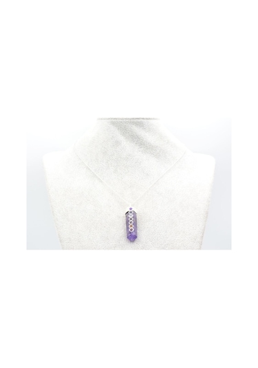 Murty99 Hakiki Doğal Çakra Taşlı Ametist Kolye Ucu Mor