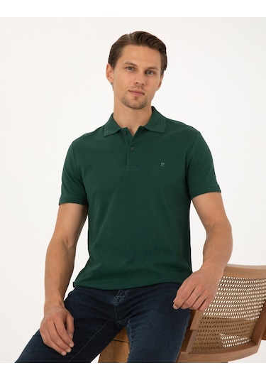 Pierre Cardin Erkek Koyu Yeşil Tişört Basic 50325323-vr079 Koyu Yeşil