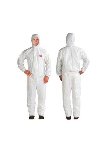 8M Tek Kullanımlık Lamine Fermuarlı Koruyucu Tulum 55 - 60 G Beyaz