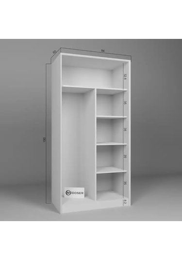 Lucas 2 Kapaklı Elbise Dolabı Ve Çok Amaçlı Dolap - Mat Beyaz Beyaz