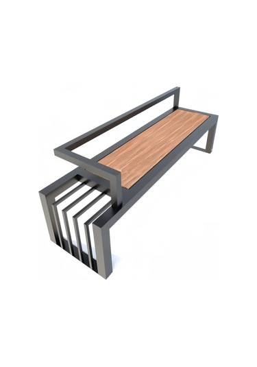 Bahçe Bankı Sırt Destekli Metal Oturma Bankı Siyah