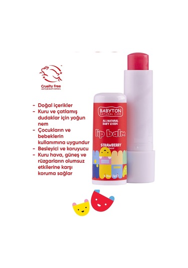 Babyton Doğal Çilekli Dudak Koruyucu 5 G