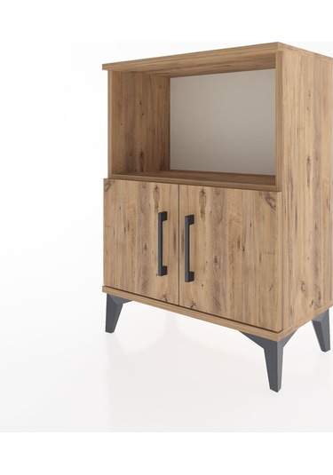Arges Komodin 2 Raflı 2 Kapaklı 60x30x80 Çam-çam Atlas Çam