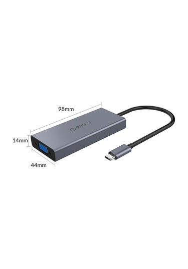 Orico MC-U501P-GY Type-C to USB 3.0 HDMI VGA AUX PD Çoklayıcı Dönüştürücü Hub
