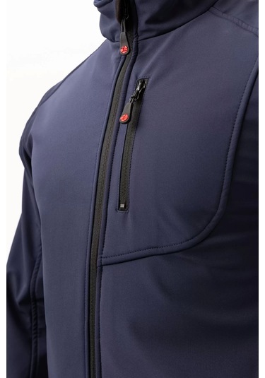 Erkek Kışlık Su Geçirmez Softshell Mont Salina İtici Rüzgar Outdoor Lacivert
