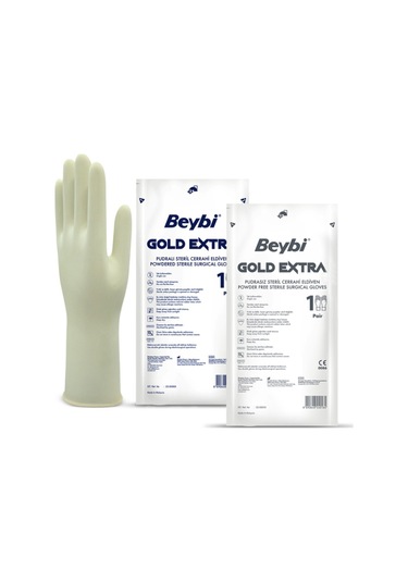 Beybi Gold Extra Pudrasız Steril Cerrahi Eldiven No 8.5 20 Li