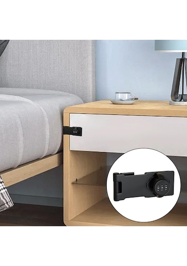 Besthome1 Suntek Dolap Kapı Kilidi - Ev Şifre Pet Üç-delikli Siyah