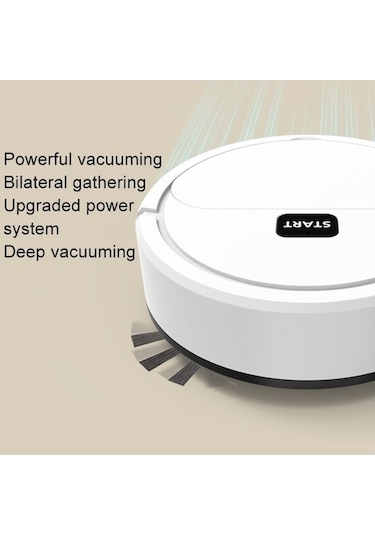 Supermarket1 Otomatik Mini Süpürme Robotu, 3'ü 1 Arada Temizleme, Paspas Süpürme, Siyah Siyah
