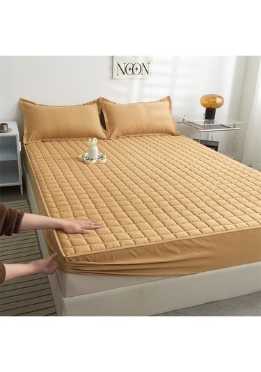 Novahub 3 Adet Mor 150x200cm Pamuklu Yumuşak Yatak Örtüsü + 2 Adet Yastık Kılıfı Elastik Kaymaz Levha Yatak Örtüsü Seti Mor