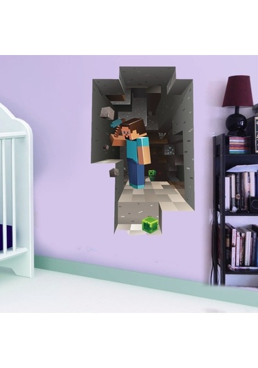 2'li Minecraft Dev Soy Ve Yapıştır Duvar Çıkartması Karikatür Çıkartması Çok Renkli