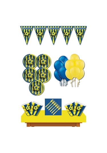 Sarı Lacivert Taraftar Parti Seti 40 Kişilik Sarı Lacivert Taraft