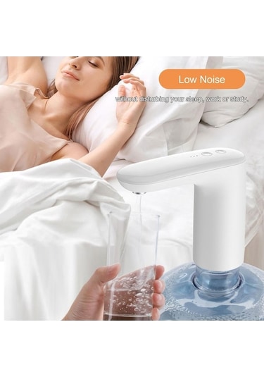 Jms Su Şişesi Pompası Taşınabilir Elektrikli Su Sebili Usb Şarj 2 Çalışma Modu 5 Galon Otomatik Siyah