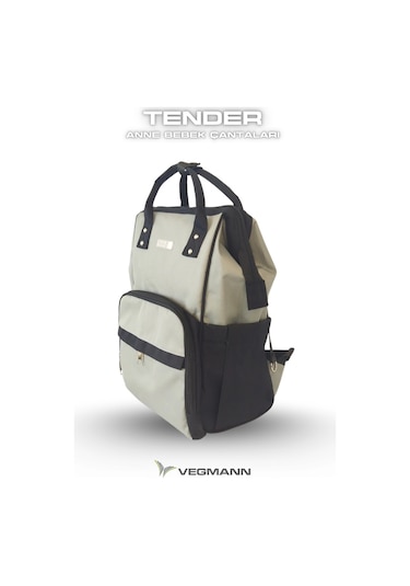 Vegmann Tender Anne Bebek Bakım Sırt Çantası Biberon Termos Gözlü Siyah-gri Siyah-gri Gri - Siyah