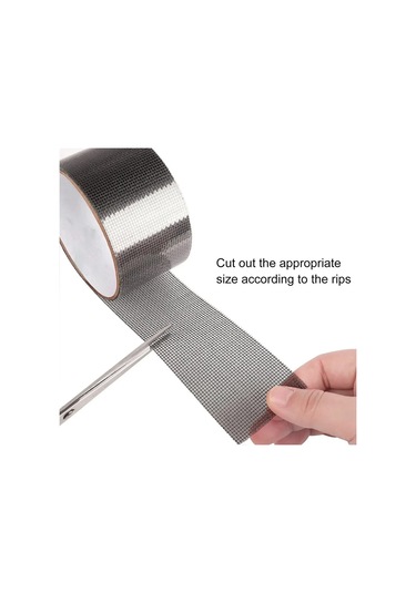 Moveevo Cam Fiber Kumaşlı Pencere Teli Tamir Bandı, Otomatik Yapışkan, Moskitönleyici Ağı Delik Tamiri, Su Geçirmez, 5cmx2m Siyah
