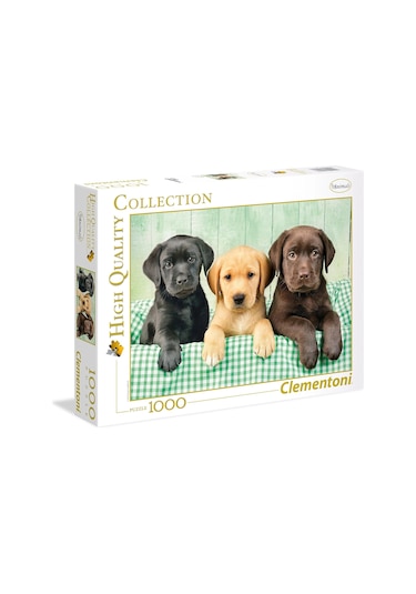 Clementoni - 1000 Parça Hq Collection Yetişkin Puzzle - Üç Labrador