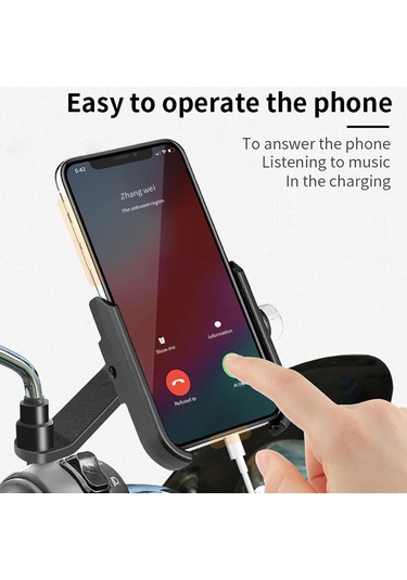 Lemestar Alüminyum Alyuminyum Bisiklet-motosiklet Telefon Tutucu, 4.5-6.8 İnç İçin El Tutucu Tipi Navigasyon Stantı, Siyah Siyah