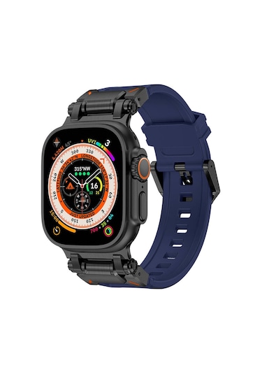 Watch 42mm Krd-101 Titanyum Metal Başlıklı Silikon Kordon