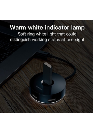 Baseus 4 Portlu Usb Çoğaltıcı Usb Hub Windows Macbook - USB Siya