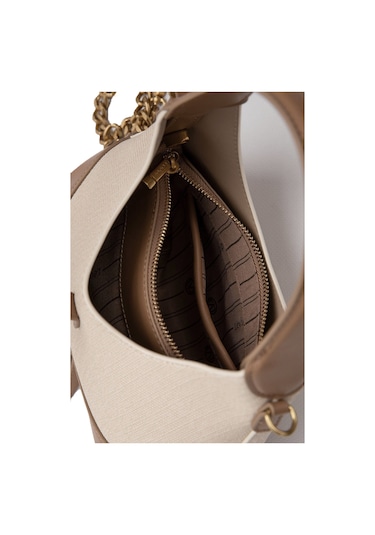 Levidor 930409 Kadın Gold Zincir Aksesuarlı El Çantası Vizon Vizon