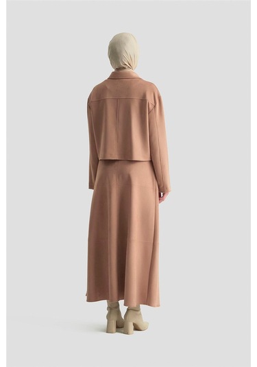 Armine Ceketli Süet Takım 25kd1703 Taba Taba